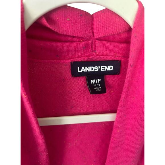 Lands’ End Pink Cardigan M Petite Speckled Knit Soft‎ Girl Aesthetic Cozy Layer - Picture 3 of 5